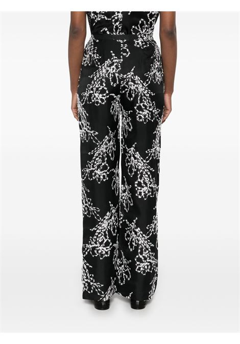 Black graphic-print Markos trousers Loulou studio - women LOULOU DE SAISON | MARKOSBLK